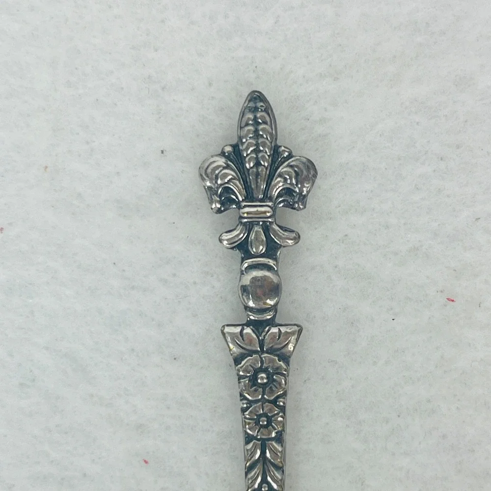 Unbranded Spoon Unisex OS Fleur-de-Lis Silver Ornate Floral Vintage Excellent